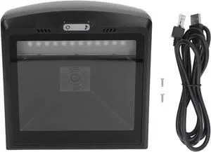 2D QR Hands Free Barcode Scanner, Large Screen Automatic 2D QR Barcode Scanner, Desktop Omnidirectional Scanning UPC Reader, ABS Bar Code Reader for POS, PC, Supermarket, Bookstore