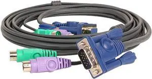 IOGEAR Bonded All-in-One PS/2, VGA KVM Cable with Micro Lite Technology, 6 Feet, G2L5002P