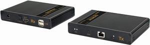 Seco-Larm MVE-AH1E1-42UQ 4K@60Hz HDMI Over Single Cat6 Extender with USB 2.0 KVM and Loop-Out; Range Up to 230ft (70m); Connect HDMI Equipment Using Low-Cost Cat6 UTP Cable