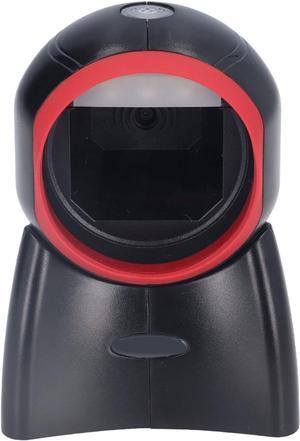 1D 2D Desktop Barcode Scanner, Easily Identify Intelligent Omnidirectional Increase Productivity USB Wired Bar Code Reader with Data Cable for Supermarket