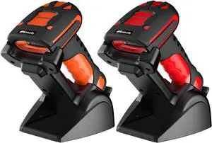Alacrity Upgraded 2D Industrial Barcode Scanner, 1 Orange Scanner + 1 Red Scanner
