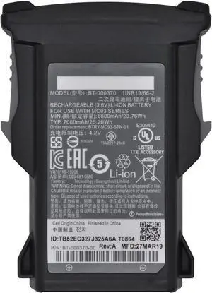 LAPTPBAT New New BT-000370 Battery for Zebra MC93 MC9300 BTRY-MC93-STN-01 BTRY-MC93-NI-10 BTRY-MC93-FZ-10 BT-000371 P/N: BT-000370-00 Bar Code Scanner 3.6V 23.76Wh 6600mAh