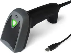 QR Code Scanner, Handheld Barcode Scanning System with LED Indicator Light and USB Cable, 2 Scanning Method, Precise Fast Scanning and Support Automatic Screen Scanning, for Store, Supermarket