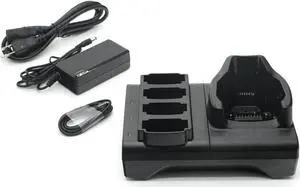 4-Slot Battery Charger Barcode Scanner Charging Suit(Charging Base+Power Adapter+Type-C Cable) for Zebra MC9300 MC930B-G Series Barcode Scanner,Safe Stable Convenient