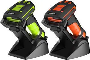 Alacrity Upgraded 2D Industrial Barcode Scanner, 1 Green Scanner + 1 Orange Scanner