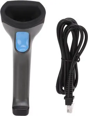 Barcode Scanner, Wired Handheld Bar Code Scanner USB Quick Scanning Anti Drop 2D Handheld Bar Code Reader for Supermarket Library