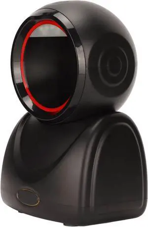 Desktop QR Code Scanner, USB CMOS QR Code Scanner 640x480 Wide Applications Ambient Light Resistance for Shopping Malls (Black)