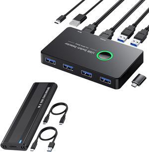 BundleULXUUUN USB Switch + M.2 SSD Enclosure Adapter
