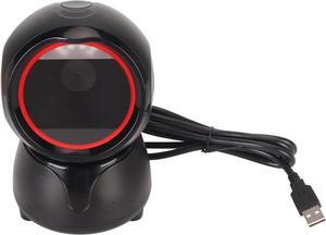 Desktop Barcode Scanner, Barcode Reader Scanner Global Shutter LED Indicator Prompt Tones Large Window Barcode Reader for Qr Market Bank Store