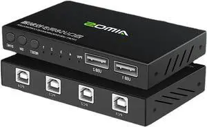 Ennovor 4 Port Synchronizer-USB Keyboard Mouse Sync Controller, Aluminum Alloy KVM Switcher, Compatible with Win7/8/10, Linux, Vista and Other Systems, Game Controller for Multiple PCs