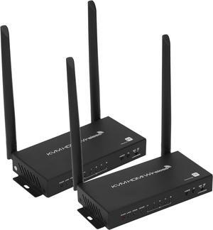 ASHATA 100m 4K@60Hz Wireless KVM Adapter, HDMI KVM Switch, Wireless HDMI Output KVM Receiver Extender Support Keyboard Mouse, Loop Out Display, IR Control Transmission