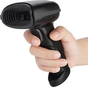 Barcode Reader Scanner, LF-1630 Wired Handheld QR Code Scanner 2D Barcode Reader Scanning Gun Scanner for Library ManagmentSupermarket RetailWarehouse InventoryExpress Logistics,Black