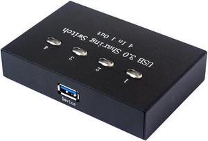 USB 3.0 Switch Computers Switch, 4 Computers Sharing 1 USB Devices Switcher Box Hub for Mouse Keyboard Scanner Printer PCs