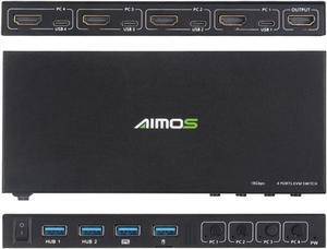 MOOKEENONE HDMI 2.0-Compatible USB Output KVM Switch Screen Switcher Shared Keyboard and Mouse AM-KVM401