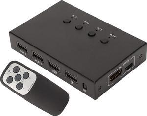 USB Switch Selector, 4K 60Hz 4 in 1 Out KVM Switch USB Switcher Box Hub 18Gbps for 4 Computers Share Monitor Keyboard Mouse