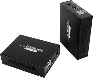 HDMI USB KVM Extender, 197ft 60Hz Function HD KVM Extender Keyboard & Mouse Remote HDMI USB KVM Extender, 197ft 60Hz Function HD KVM Extender Keyboard & Mouse Remote