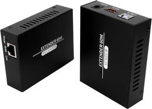 ciciglow HDMI KVM Extender, 1920x1080P Ultra Clear USB Extender, Audio and Video Synchronous Transmission, Support POC Function and Lossless Compressed Audio
