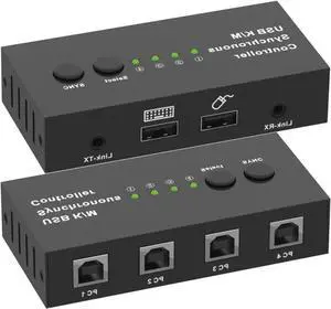 Ennovor Set of 2 KVM Switch/Distributor - 2/4/8 Port Synchronizer, DNF Multi Open Synchronizer, USB Keyboard Mouse Sync Controller, Plug and Play Game Controller (Size : 4 Ports)