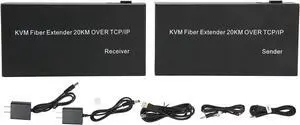 Ennovor HD KVM Extender,20KM Single Mode Fiber 1080P 60Hz 0 Latency Local Output KVM Fiber Extender for Computer 100240V(US Plug) Ennovor HD KVM Extender,20KM Single Mode Fiber 1080P 60Hz 0 Latency Local Output KVM Fiber Extender for Computer 100240V(US Plug)