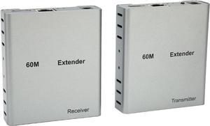 HD Multimedia Interface KVM Extender, 100-240V Over Ethernet Mouse and Keyboard Control Easytoconfigure 1080P 60Hz HD Video Extender for PC (US Plug)