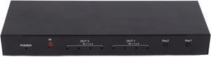 Qqmora 4 in 2 Out Switcher 340MHz Broadcast Aluminum Alloy Video Splitter for School (US Plug)