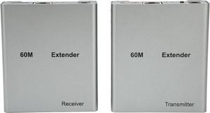 HD Video Extender, 1080P 60Hz Plug and Play 4.5Gbps Transmission HD KVM Media Interface USB Extender for Game Console (US Plug)