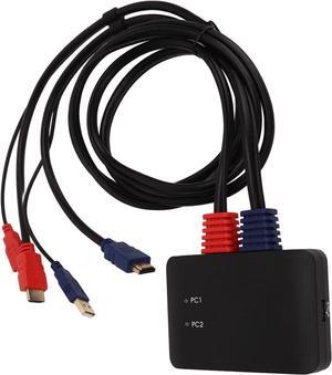 Dilwe HD Multimedia Interface Switcher, Wireless Control 2 in 1 Out KVM Splitter Adapter for Mouse Keyboard Laptop Computer Printer Projector