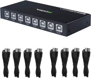 Ennovor 4 Ports Splitter - Multifuncional Keyboard Mouse Synchronizer Controller KVM Switcher Splitter, USB2.0 Full Speed Technology 12Mbps Controller, for Windows/Linux