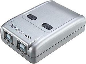 2 Port USB 2.0 Auto Printer Sharing Switch HUB Selector Switcher for Printer Scanner HM