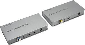 HD Multimedia Interface Optical Fiber Extender, Extension Adapter KVM Easy to Use 100240V 20Km 1310/1550nm Aluminum Alloy 1080P 60Hz for PC (US Plug)