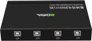 Ennovor 4/8 Port USB Synchronizer - DNF Game Control Synchronizer, 4 in 1 Out DNF Multi Open Synchronizer, USB Keyboard Mouse Sync Controller,Plug and Play Black DNF Synchronizer (Size : 4 Ports)