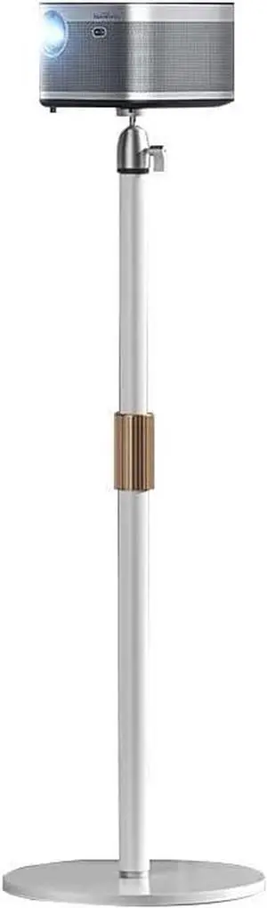 HVAYING Pico Projector Stand with Stable Metal Base, Flexible Extension and Angle Adjustment, Cable Management, 1/4 Inch Interface - Ideal for Home and Office - White