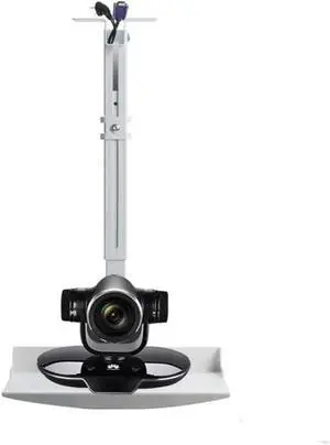 Projector Ceiling Mount with Tray for Projector Camera, Carbon Steel Projector Mount for Business Conferences-Angle Height Adjustable-33lbs Load Capacity-in-Tube Cable Routing, Wall Ceiling Mounting