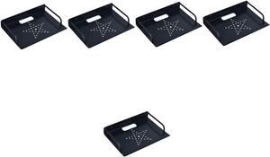 SOLUSTRE Wall Projector Mount Wall Mounted Shelves 5pcs Black The Metal Small Mounted Floating Router Rack Cabinet Alloy Shelf Aluminum Under Holder Wall Projector 2 Tier Tray