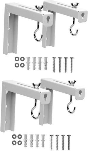 Hemobllo 4 pcs Projector Mount Universal Projector Ceiling Mount Projector Screen Wall Bracket Adjustable Curtain Rod Brackets Metal White Projector Stand Mount Projector Accessories Hanger
