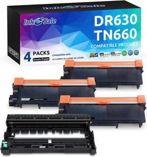 INK E-SALE Compatible TN660 Toner Cartridge and DR630 Drum Set Replacement (1D+3T) for Brother MFC-L2700DW HL-L2340DW HL-L2300D HL-L2380DW DCP-L2540DW DCP-L2520DW MFC-L2740DW MFC-L2720DW Printer