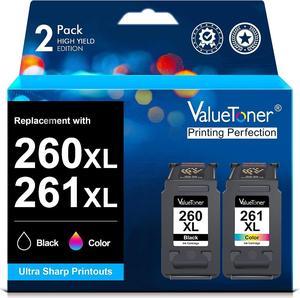 Valuetoner Remanufactured Ink Cartridge Replacement for Canon 260XL 261XL 260 XL 261 XL PG-260 XL CL-261 XL Ink to use with TS6420 TS6420a TR7020 TR7020a TS5320 Printer (1 Black, 1 Tri-Color)