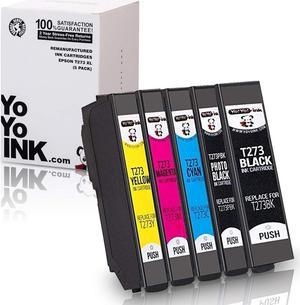 YoYoInk Remanufactured Printer Ink Cartridges Replacement for Epson T273XL 273 XL (1 Black, 1 Photo Black, 1 Cyan, 1 Magenta, 1 Yellow, 5-Pack)