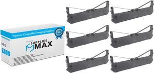 SuppliesMAX Compatible Replacement for Panasonic KX-P1131/KX-P1131E/KX-P3200 Black Printer Ribbons (6/PK) (86220)