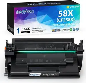 INK E-SALE (with Chip) Compatible Toner Cartridge Replacement   CF258X 58X Toner for use with HP Pro M404dn M404n M404dw MFP M428fdw M428fdn M428dw M304 M06dn M430f Printer 1-Pack