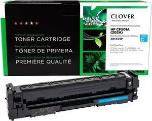 Clover Remanufactured Toner Cartridge Replacement for HP CF501A (HP 202A) | Cyan