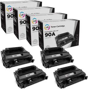 LD Products Compatible Toner Cartridge Replacement for HP 90A CE390A (Black, 4-Pack) for use in Laserjet Enterprise 600 M601dn, 600 M602dn, 600 M602n, 600 M603dn, 600 M603n, 600 M603xh, M4555f, M4555h