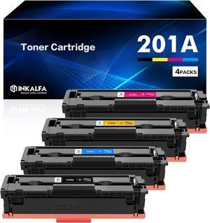 201A 201X M277dw Toner Cartridge 4 Pack Compatible Replacement  201A 201X Color Pro MFP M277dw M252dw M277c6 M252 M277 CF400A CF401A CF402A CF403A Printer Ink (Black Cyan Yellow Magenta)