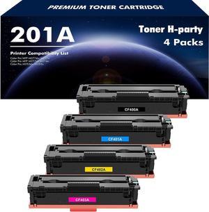 201A 201X MFP M277dw Toner Cartridges 4 Pack Compatible  201A 201X Color Laserjet Pro M252dw MFP M277c6 CF400A CF401A CF402A CF403A M252 M277 Printer Ink (Black Cyan Yellow Magenta, 4-Pack)