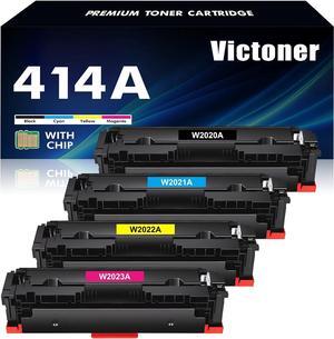 414A 414X Toner Cartridges 4 Pack (with Chip) M479fdw Compatible Replacement  414A 414 W2020A Work  Color Laserjet Pro MFP M479fdn M454dw M454dn Printer Ink (Black Cyan Magenta Yellow)