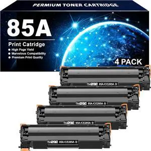 Tounker 85A Black Toner Cartridge Compatible Toner Cartridge Replacement  85A CE285A CE285D  Laserjet Pro P1102w P1102 P1109W M1212nf M1217nfw M1212 M1217 Printer (Black, 4 Pack)