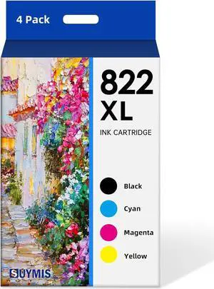 822xl Ink cartridges Remanufactured Replacement for Epson T822 822 XL Ink Cartridges to use for Epson Workforce Pro WF-3820 WF-4820 WF-4830 WF-4833 WF-4834 Printer(Black, Cyan, Magenta, Yellow)