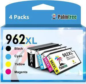 Palmtree Remanufactured Ink Cartridge Replacement  962XL Ink Cartridges Combo Pack  OfficeJet Pro 9010 9020 9015 9018 9025 9012 9019 9016 9014 9027 9022 9026 9028 9029 Printer (4-Pack)