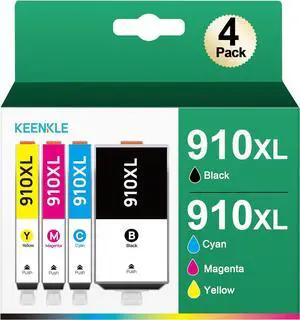 KEENKLE 910XL Ink Cartridges (4 Pack) | Compatible with OfficeJet Pro 8020 8025 8035 8028 Series, 8022 Replacement  910 XL