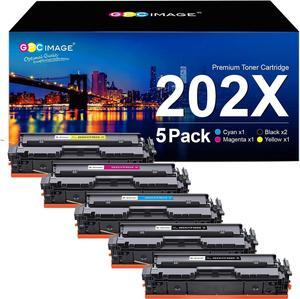 GPC Image Compatible Toner Cartridge Replacement  202X 202A CF500X CF500A to use with Laserjet Pro MFP M281fdw M254dw M281cdw M281 M281dw M280nw Toner Printer (5 Pack)
